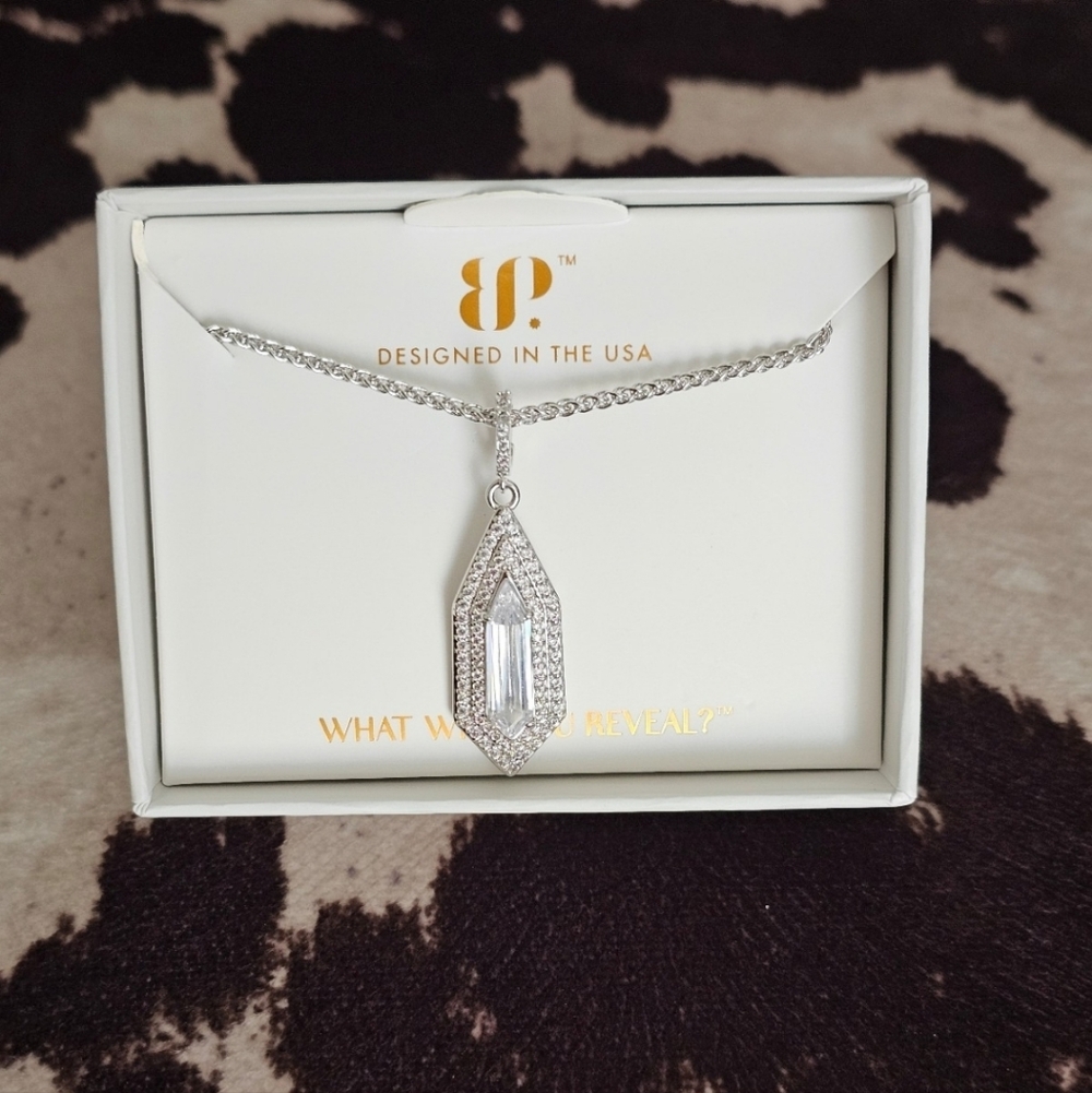 BP Rhodium April NK72569 The Eden Necklace Bomb Party Diamond Cubic Zirconia CZ